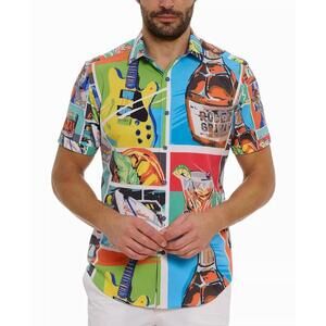 Robert Graham FIESTA DE VERANO Party $198 Small Classic Fit Short Sleeve NWT S